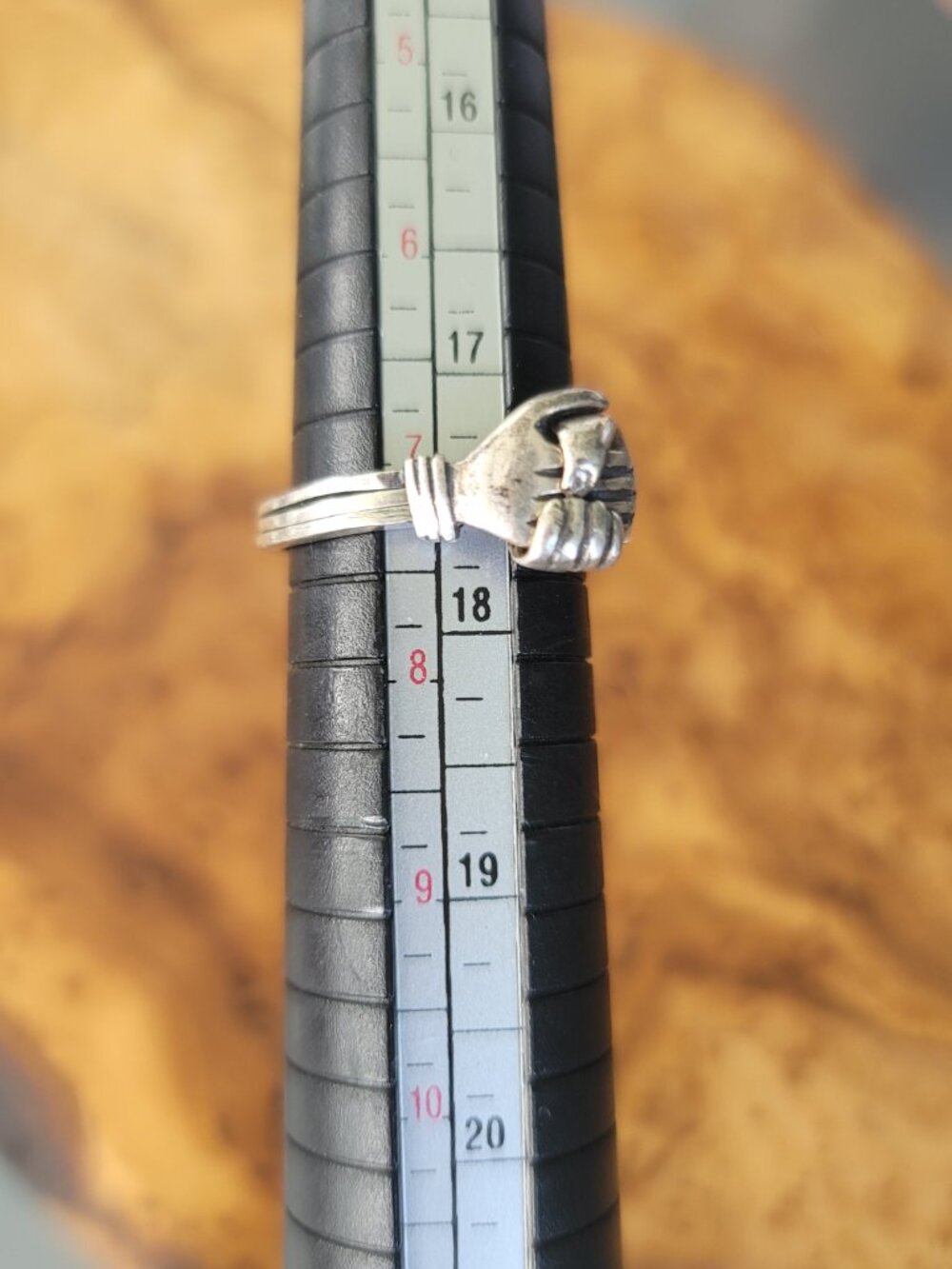 Sterling Claddagh Fede Gimmel Puzzle/Interlocking Ring - Picture 5 of 6